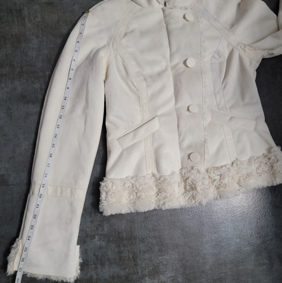 Guess Jeans Cream Sherpa Lined Hooded Jacket Women's Size Large - Picture 7 of 13